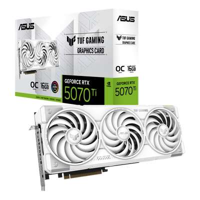 Asus GeForce RTX 5070 Ti TUF Gaming OC White 16GB GDDR7 PCI-Express Graphics Card
