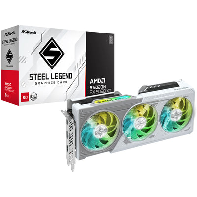 Asrock Radeon RX 9060 XT Steel Legend OC 8GB GDDR6 PCI-Express Graphics Card