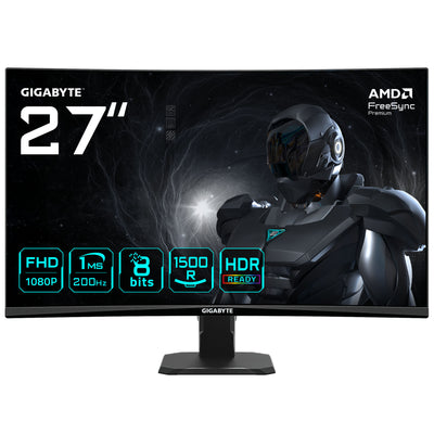 GIGABYTE GS27FCA 27" FHD VA 200Hz 1ms 1500R FreeSync Premium Curved Widescreen Gaming Monitor