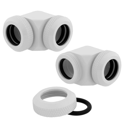 Corsair Hydro X Series XF Hardline 90° Angled 12mm White Fitting - Twin Pack (CX-9052027-WW)