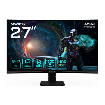 Gigabyte 27" GS27QCA 2560x1440 QHD VA 180Hz 1ms AMD FreeSync Widescreen Curved 1500R Gaming Monitor