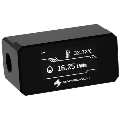 Barrow Digital OLED Display Flow and Temperature Sensor - Black
