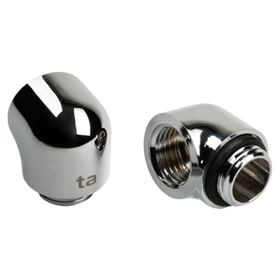 Bitspower Touchaqua 90-Degree Extender Fitting - Silver (2 PCS )