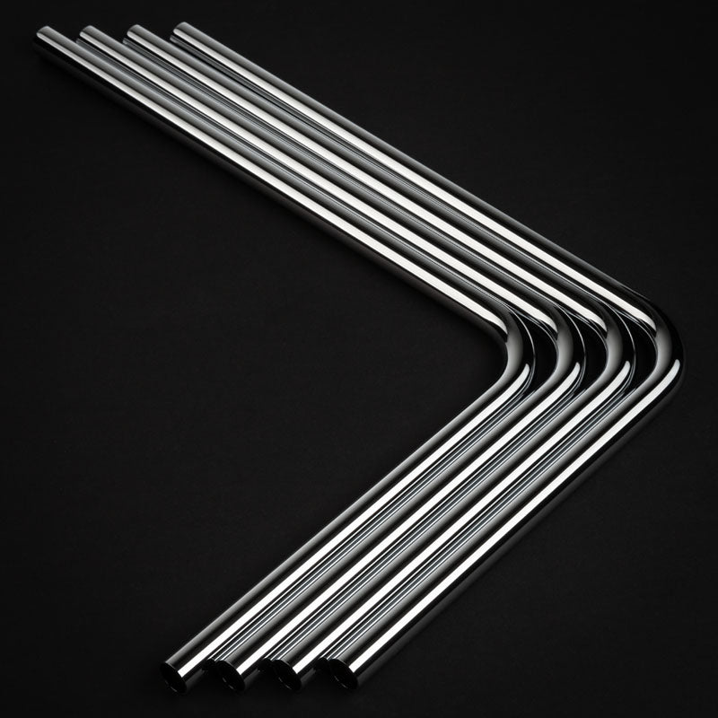 Brass hard tube 14mm AD 220x300mm 90 degrees - Pack of 4 - Silver