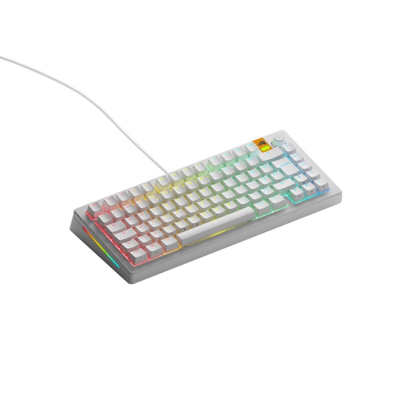 Glorious GMMK 3 HE 75% Prebuilt Wired Gaming Keyboard Fox HE Switches White - UK