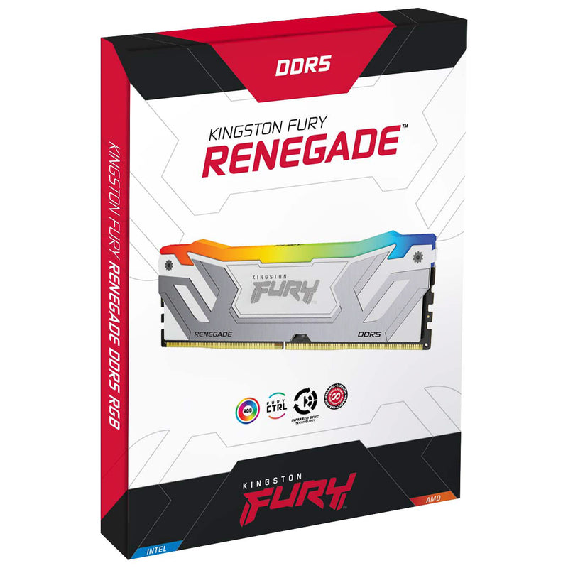Kingston FURY Renegade RGB 48GB (2x24GB) DDR5 C40 8400MHz CUDIMM Dual Channel Kit - White