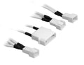 BitFenix Alchemy Molex to 3x 3-Pin Adapter 20cm - sleeved white/white