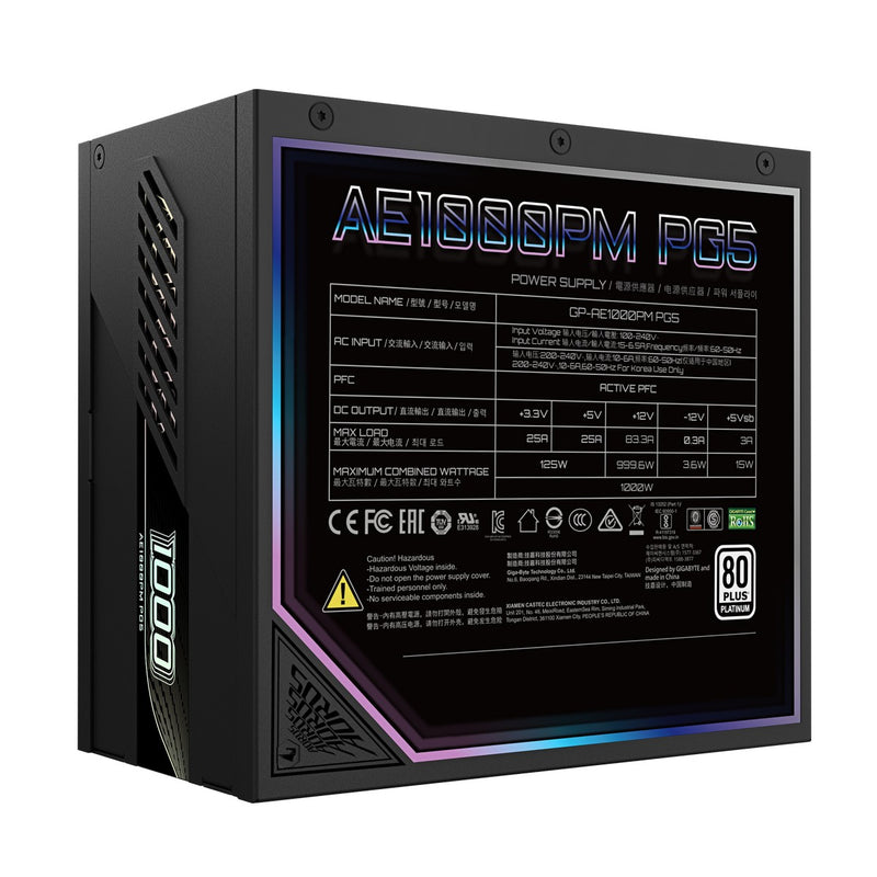 Gigabyte AORUS ELITE P1000W ATX 3.1 PCIe 5.1 80 Plus Platinum Modular Power Supply