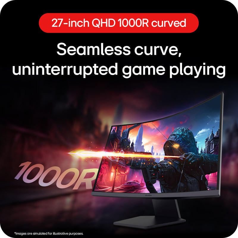 LG 27" 27GS60QC-B 2560x1440 VA 180Hz 1ms A-Sync HDR10 Curved Widescreen Gaming Monitor