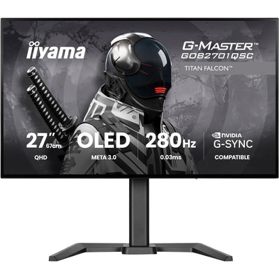 iiyama G-Master GOB2701QSC-B1 Titan Falcon 27" 2560x1440 M3-OLED 280Hz 0.03ms G-SYNC HDMI 2.1 Widescreen Gaming Monitor