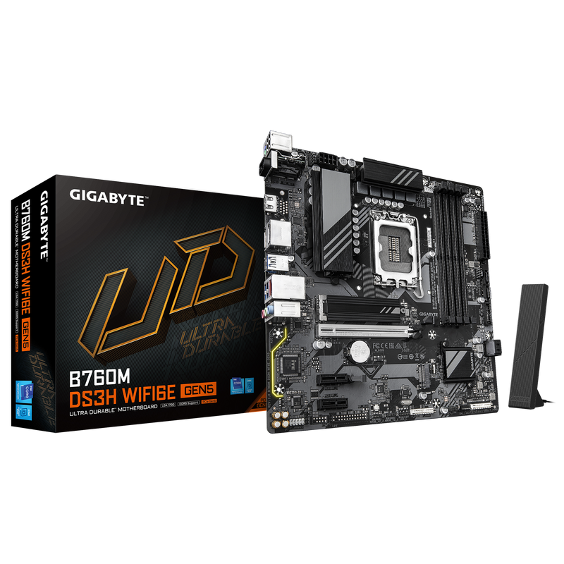 Gigabyte B760M DS3H WIFI6E GEN5 (LGA 1700) DDR5 Micro-ATX Motherboard