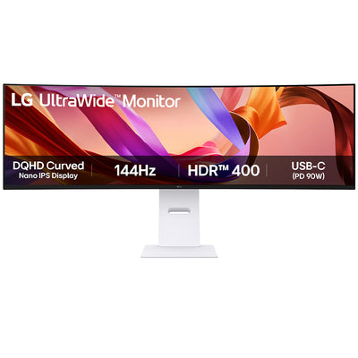 LG UltraWide 49U950A-W 49" 5120x1440 DQHD Nano IPS 144Hz FreeSync/G-Sync USB-C Curved Ultrawide Gaming Monitor