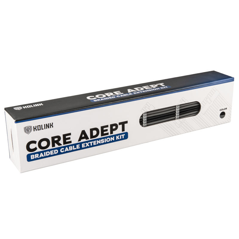 Kolink Core Adept Braided Cable Extension Kit - Jet Black/Stone Grey