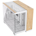 Corsair 2500X Micro ATX Dual Chamber PC Case, White/Bamboo (CC-9011288-WW)