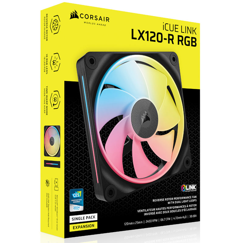 CORSAIR LX120-R RGB 120mm PWM Reverse Fan - Black
