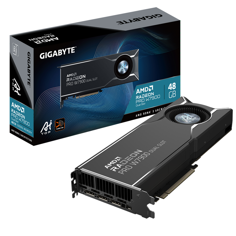 Gigabyte Radeon PRO W7900 DUAL SLOT AI TOP 48GB Graphics Card