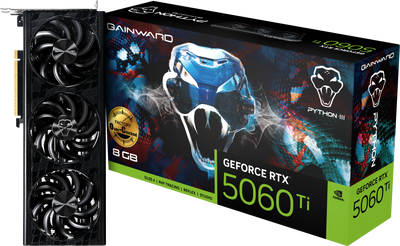 Gainward GeForce RTX 5060 Ti Python III OC 8GB GDDR7 PCI-Express Graphics Card