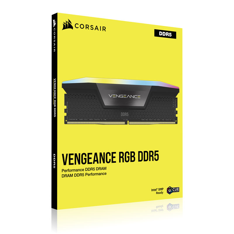Corsair Vengeance XMP RGB 32GB (2X16GB) DDR5 PC5-51200C36 6400MHz Dual Channel Kit - Black