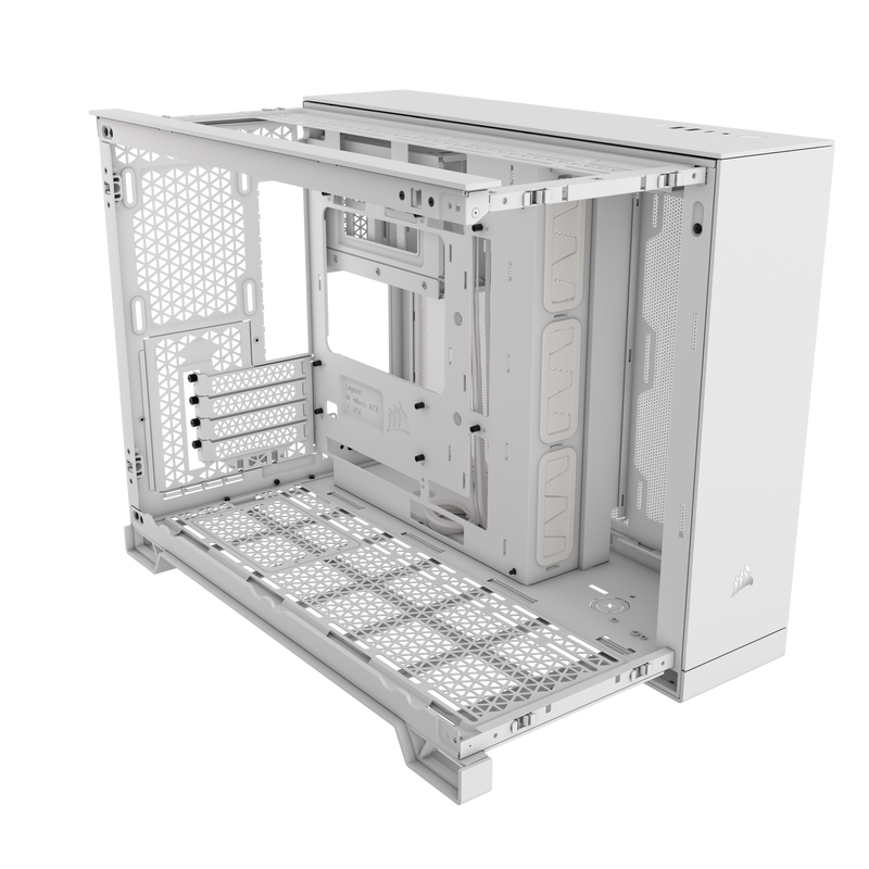Corsair 2500D AIRFLOW Micro ATX Dual Chamber PC Case – White CC-9011264-WW