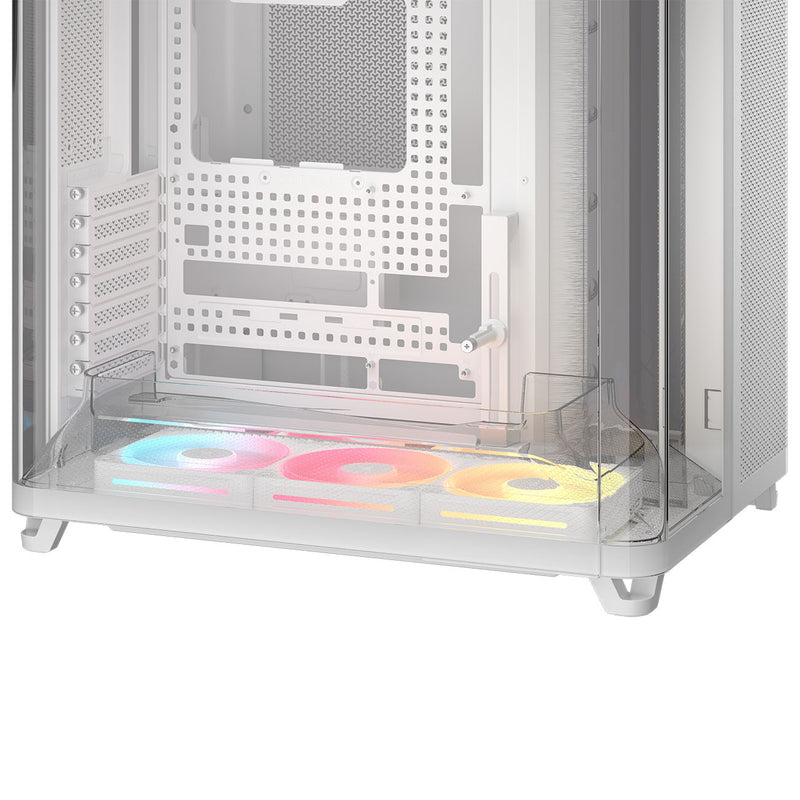 Corsair AIR 5400 LX-R RGB iCUE LINK Triple Chamber Mid-Tower PC Case - White