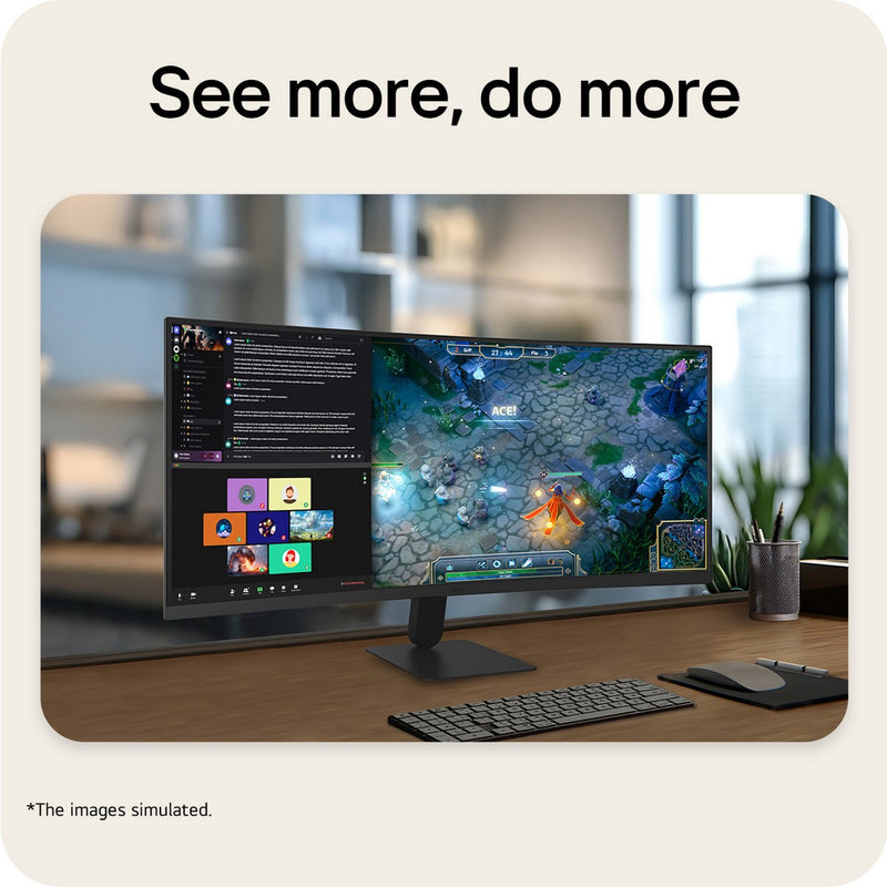 LG UltraWide 34U601B-B 34" 3440x1440 WQHD VA 120Hz FreeSync Curved Ultrawide Productivity Monitor