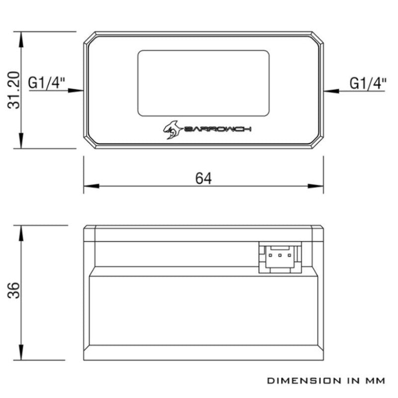 Barrow Digital OLED Display Flow and Temperature Sensor - White