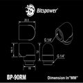 Bitspower G1/4" Deluxe White Rotary 90-Degree IG1/4" Extender (Compact Version)