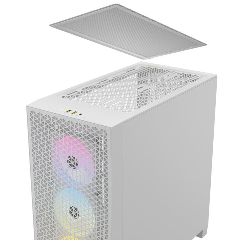 Corsair 3000D RGB Tempered Glass Mid-Tower - White