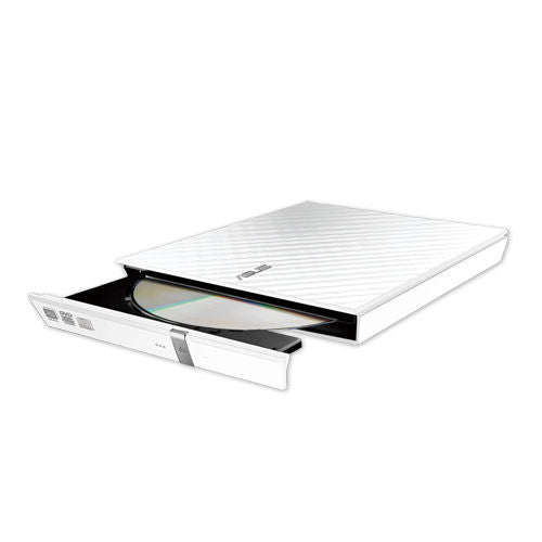 Asus External Slimline DVD Re-Writer, USB, 8x, Cyberlink Power2Go 7 - White (SDRW-08D2S-U LIT