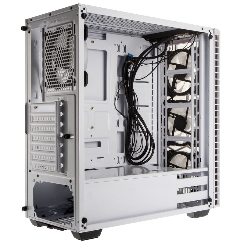 Kolink Observatory Midi Tower RGB Gaming Case - White Tempered Glass Window