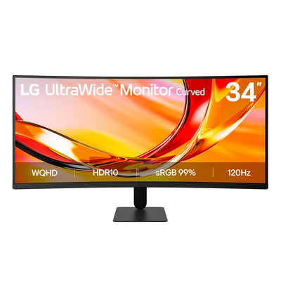 LG UltraWide 34U601B-B 34" 3440x1440 WQHD VA 120Hz FreeSync Curved Ultrawide Productivity Monitor
