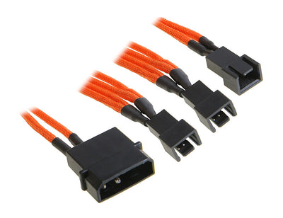 BitFenix Alchemy Molex to 3pin x3 Fan adaptor 5V 20cm - Orange