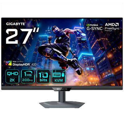 GIGABYTE M27Q2 27" 2560x1440 SS IPS 200Hz 1ms FreeSync G-Sync KVM HDR 400 Widescreen Gaming Monitor