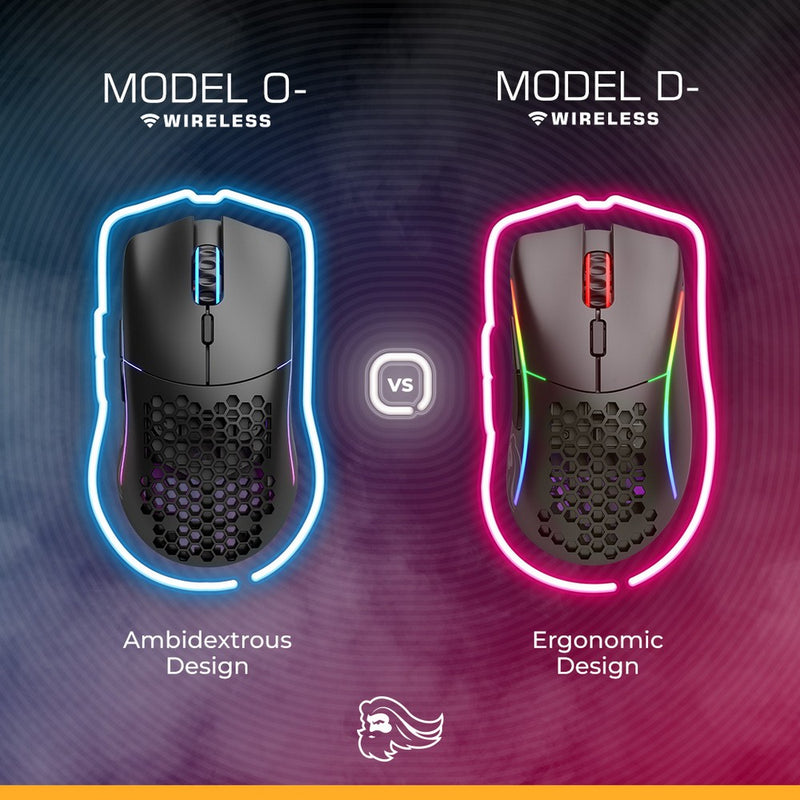 Glorious Model D- Wireless RGB Optical Gaming Mouse - Matte Black (GLO-MS-DMW-MB)