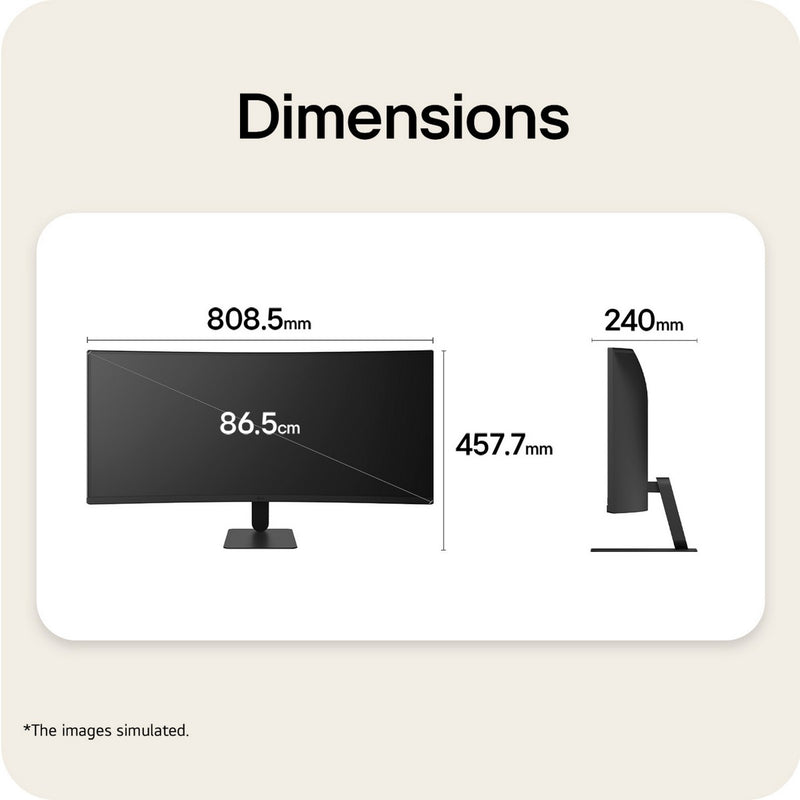LG UltraWide 34U601B-B 34" 3440x1440 WQHD VA 120Hz FreeSync Curved Ultrawide Productivity Monitor