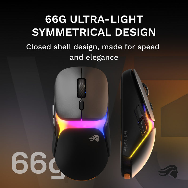 Glorious Gaming Model O3 Wireless Gaming Mouse - InfinitePlay - Black