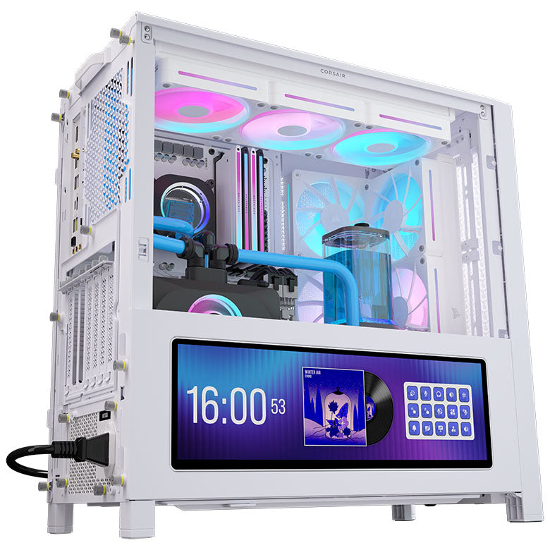 Corsair FRAME 4000D LCD RS ARGB Premium Mid-Tower PC Case - White