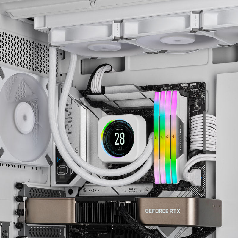 Corsair Vengeance RGB 32GB (2X16GB) DDR5 PC5-41600C40 5200MHz Dual Channel-White