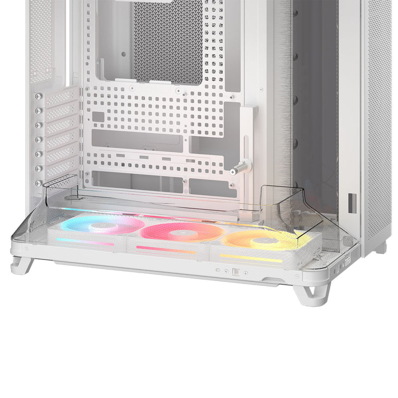 Corsair AIR 5400 LX-R RGB iCUE LINK Triple Chamber Mid-Tower PC Case - White