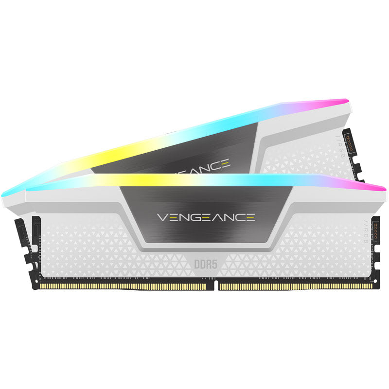 Corsair Vengeance RGB XMP 32GB (2X16GB) DDR5 C30 6000MHz Dual Channel Kit - White