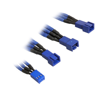 BitFenix Alchemy 3-Pin to 3x 3-Pin Adapter 60cm - sleeved blue/blue