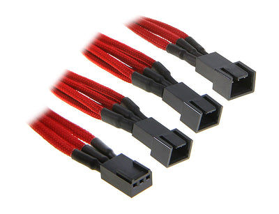 BitFenix Alchemy 3pin x3 Fan adaptor extension 60cm - Red