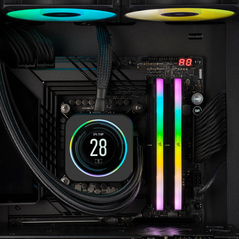 Corsair Vengeance XMP RGB 32GB (2X16GB) DDR5 PC5-51200C36 6400MHz Dual Channel Kit - Black