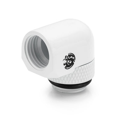 Bitspower G1/4" Deluxe White Rotary 90-Degree IG1/4" Extender (Compact Version)