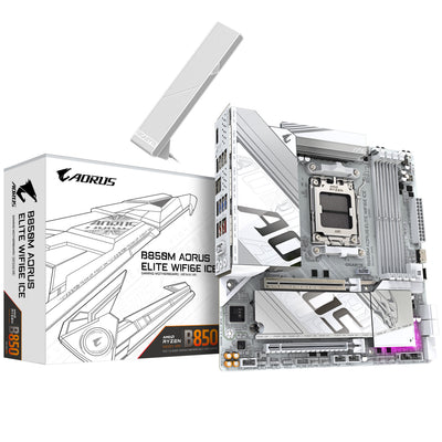 Gigabyte B850M AORUS ELITE WIFI6E ICE (Socket AM5) DDR5 Micro ATX Motherboard