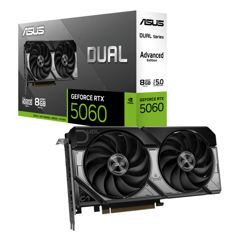 Asus GeForce RTX 5060 Dual OC Advanced 8GB GDDR7 PCI-Express Graphics Card