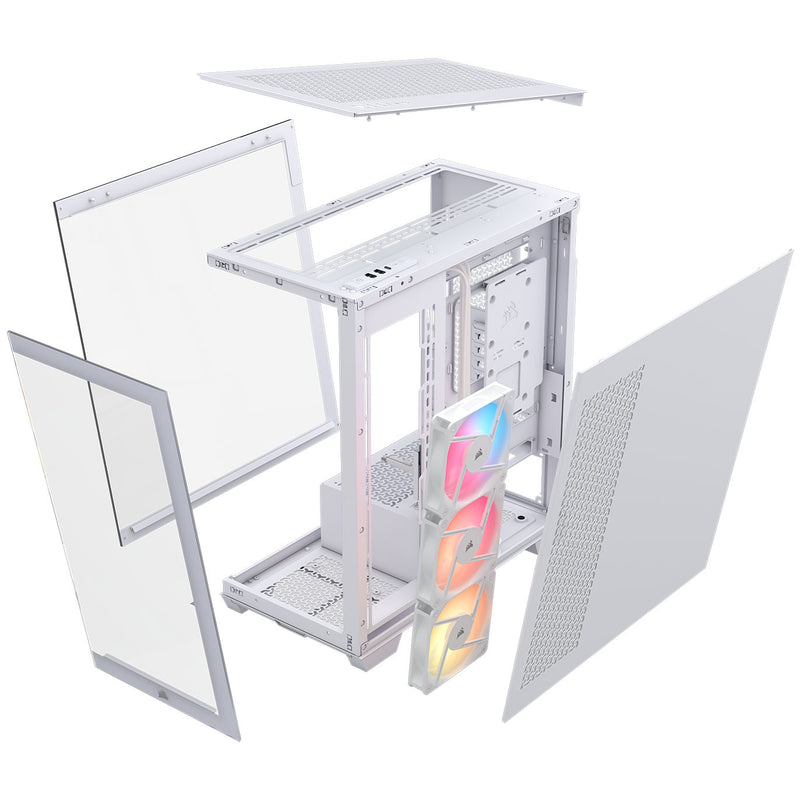 CORSAIR 3500X RS-R ARGB Tempered Glass Mid-Tower PC Case, White