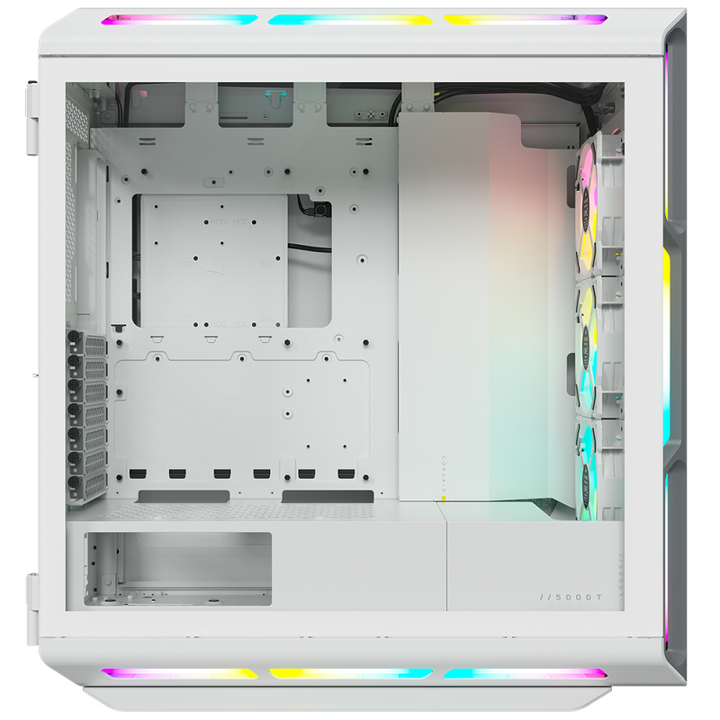 Corsair iCUE 5000T RGB Tempered Glass Mid-Tower Smart Case White (CC-9011231-WW)