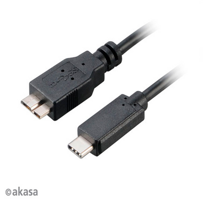 Akasa USB 3.1 Type C - Micro B cable 100cm SuperSpeed 10Gbps data transfer