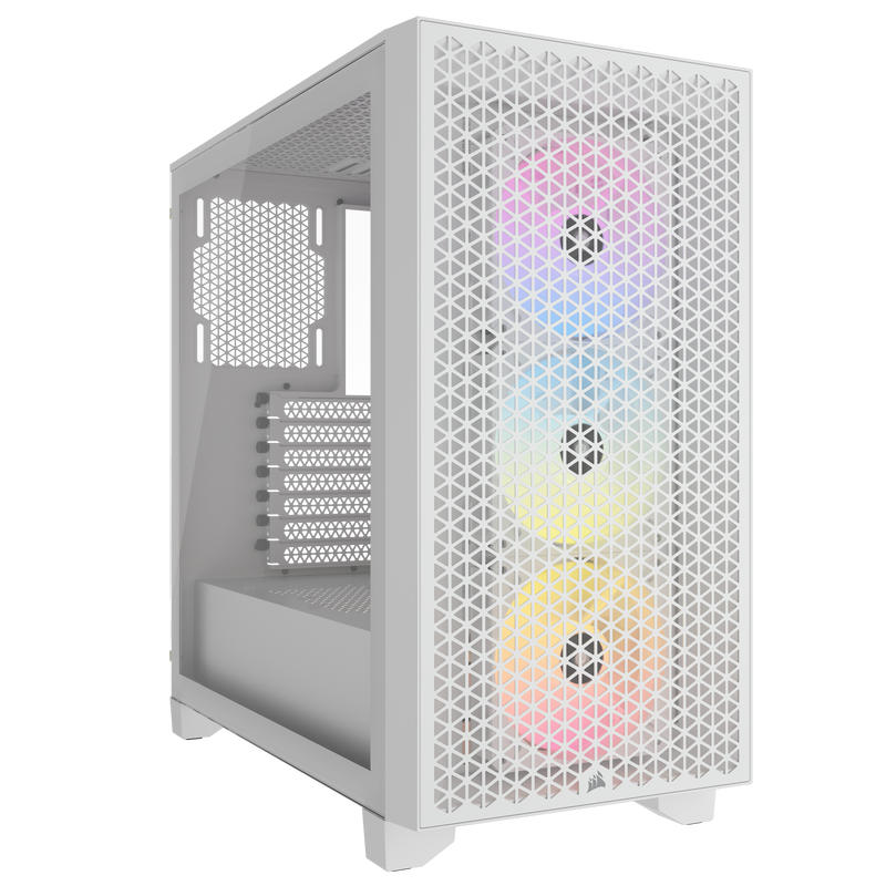 Corsair 3000D RGB Tempered Glass Mid-Tower - White